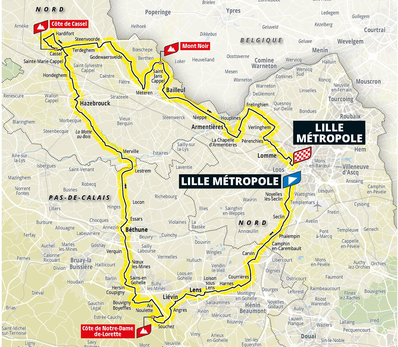 Parcours de la première étape du Tour de France 2025