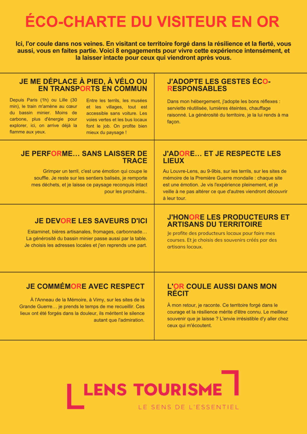 Eco-charte du visiteur en or